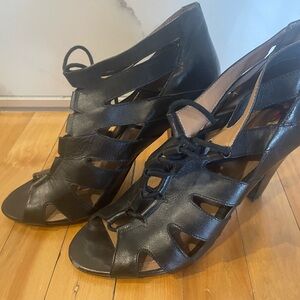 Bcbg leather heeled sandals